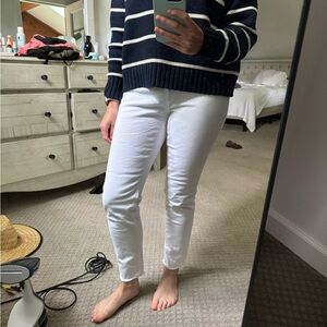 Old Navy white slim power straight denim pant